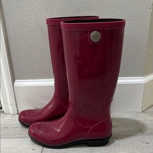 UGG Deep Red Rain Boots